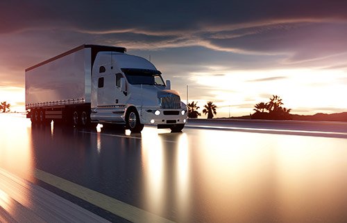 ground-freight-Semi-Trailer-Truck-On-The-Road